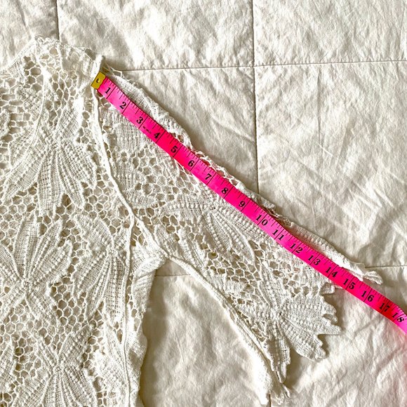 White Cotton Lace Crochet Beach Cover Up Solitaire Swim - Picture 13 of 13